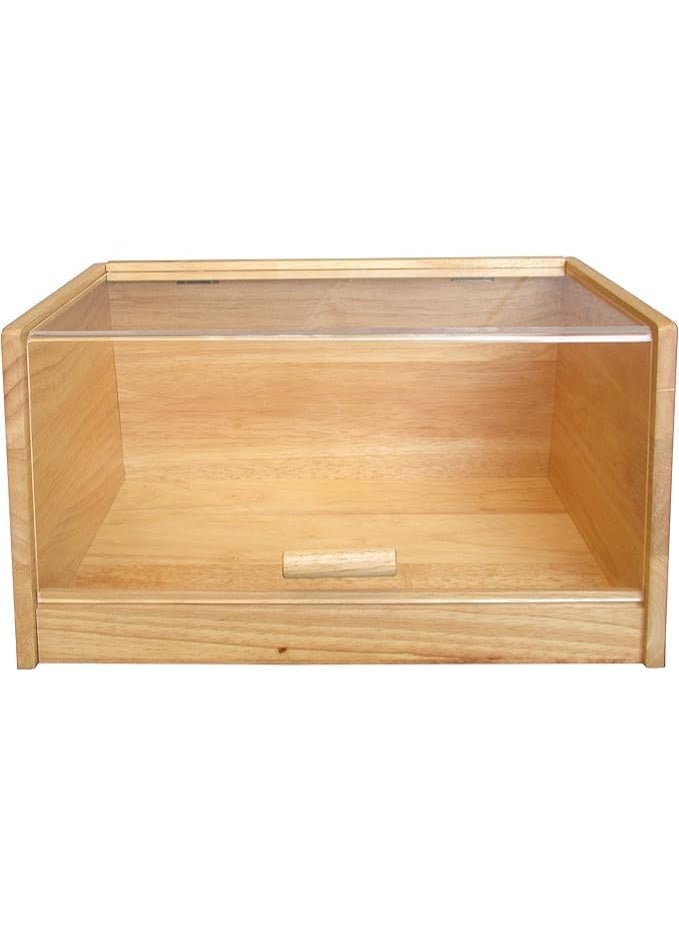 Orchid Wooden Bread Box with Transparent Flip Lid, Bamboo Bread Storage Box for Kitchen Countertop, Large Capacity Bread Keeper For Loaves & Buns, Bread Container with Lid - Image 3